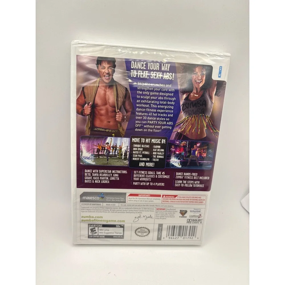 Zumba Fitness Core Nintendo Wii Game New Sealed with Fitness Belt Majesco
